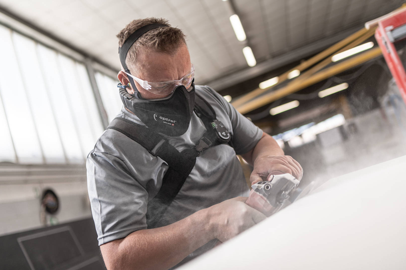 Swiss Air schwarz - Gebläseatemschutzgerät komplett mit control panel