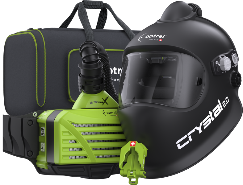 Ready to Weld package crystal 2.0 schwarz - Frischluftschweißhelm und e3000X