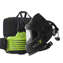 Ready to Weld package Helix pure Air 2.5 schwarz-Frischluft Slide Up Schweiß-/Schleifhelm (e3000/X)