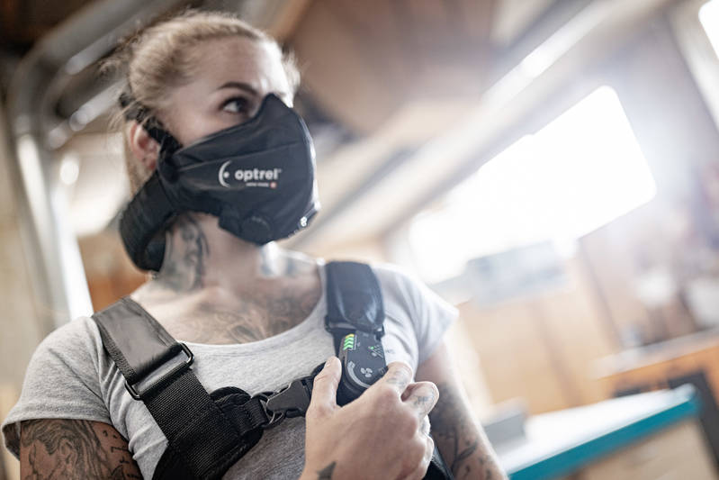 Swiss Air schwarz - Gebläseatemschutzgerät komplett mit control panel