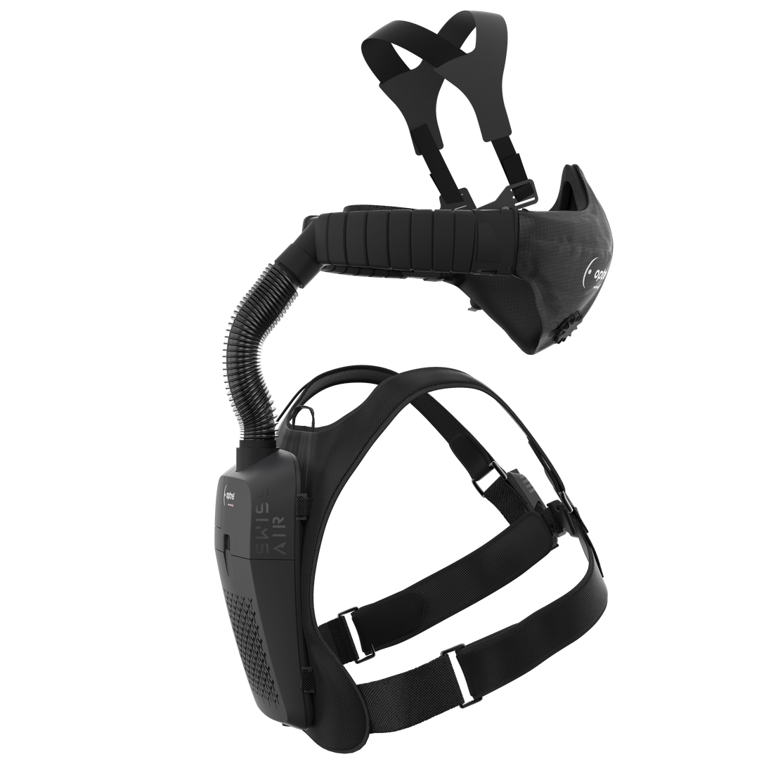 Swiss Air schwarz - Gebläseatemschutzgerät komplett mit control panel