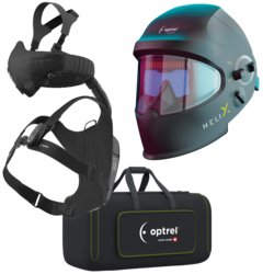 Ready to Weld package Helix CLT schwarz - Schweisshelm und swiss air Gebläseatemschutzgerät