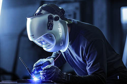 Crystal 2.0 silber - Schweisshelm mit variabler Schutzstufe und ShadeTronic®